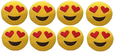 

Pandora Premium Quality Heart Eyes Smiley Cushion Size - 35 Set of 8 - 35 cm(Yellow)