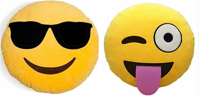 

Pandora Premium Quality Cool dude and Winky Soft Smiley Cushion - 35 Cm Pack of 2 - 35 cm(Yellow)