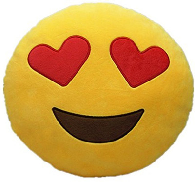 

Frantic Premium Quality Heart Eyes Soft Smiley Cushion - 35 Cm - 35 cm(Yellow)
