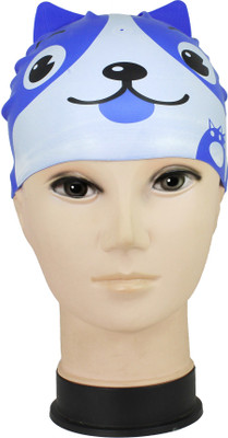 Neska Moda Silicon Anti-Allergic Swimming Cap Swimming Cap(Blue, Pack of 1), Blue;white