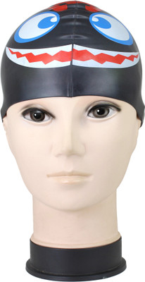 

Neska Moda Silicon Anti-Allergic Swimming Cap Swimming Cap(Black, Pack of 1)