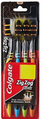 

Colgate ZigZag Black Soft Toothbrush(Pack of 4)