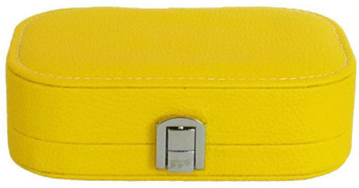 

Shrih Faux Leather Ring Earrings Jewellery Storage Portable box Jewellery Vanity Box(Yellow)