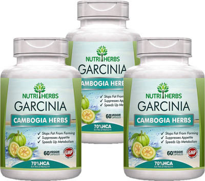 

Nutriherbs Garcinia Cambogia 70% HCA Extract - 60 Veg Capsules (Pack Of 3)(180)