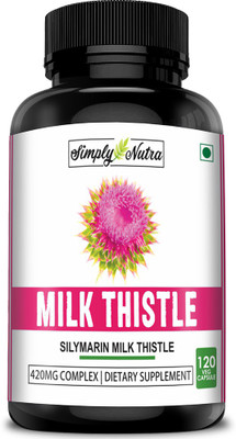 

Simply Nutra Milk Thistle (Silymarin) for Healthy Liver Function | 420mg | 120 Veg Capsules(120 No)