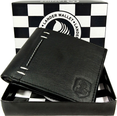 

LANDER Men Black Artificial Leather Wallet(4 Card Slots)