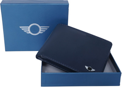 

SHAR Men Tan Genuine Leather Wallet(6 Card Slots), Navy blue