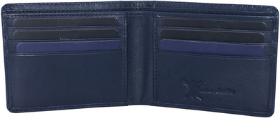 

SHAR Men Blue Genuine Leather Wallet(6 Card Slots), Navy blue