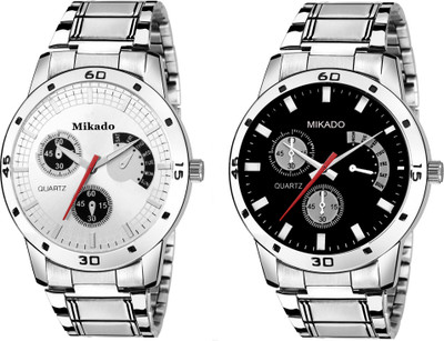 

Mikado Multicolor Metal chain exclusive combo watch for Men And Women Watch - For Men