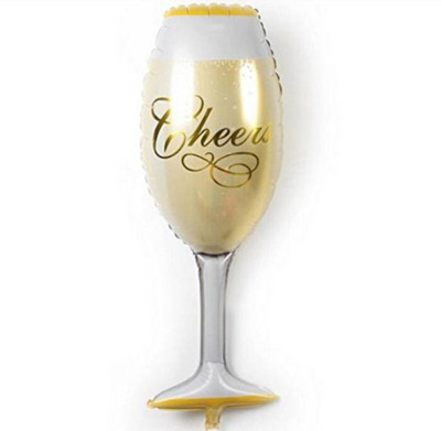 

ROCK THE PARTY Printed CHEERS GLASS SHAPE LARGE SIZE Balloon(Multicolor, Pack of 1)