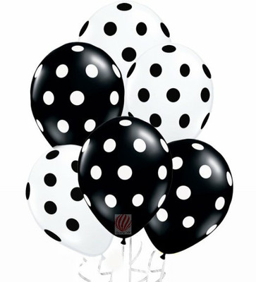 

PartyballoonsHK Printed Black and White Polka Dot Balloons (Pack of 50) Balloon(Black, White, Pack of 1)