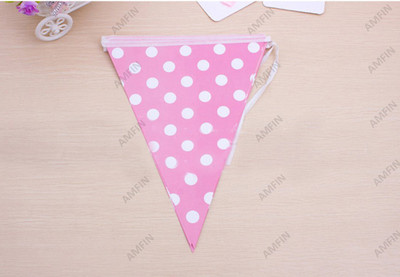

AMFIN Flag - 100 Polka doted Party Flags Banner for Kids Room, Play School Decoration, Birthday party, Baby shower - Light Pink Pennant Flag(25 ft, Pack of 1)
