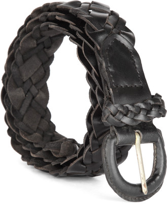 

U+N Women Casual Black Genuine Leather Belt