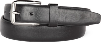 

U+N Men Casual Black Genuine Leather Belt