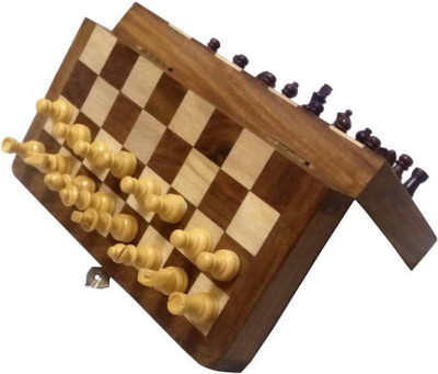 

Ruby Perl Handicrafts Chess Set Wooden non Magnetic Travel Chess Board Board Game