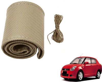 MOCKHE Hand Stiched Steering Cover For Maruti Swift Dzire(Beige, Leatherite)