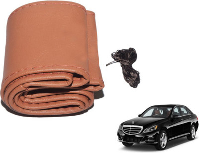 MOCKHE Hand Stiched Steering Cover For Mercedes Benz E-Class(Tan, Leatherite)
