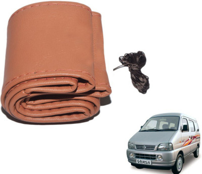 MOCKHE Hand Stiched Steering Cover For Maruti Versa(Tan, Leatherite)