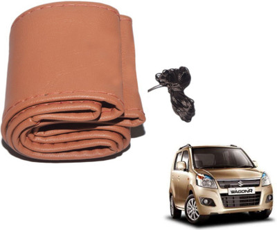 MOCKHE Hand Stiched Steering Cover For Maruti WagonR(Tan, Leatherite)