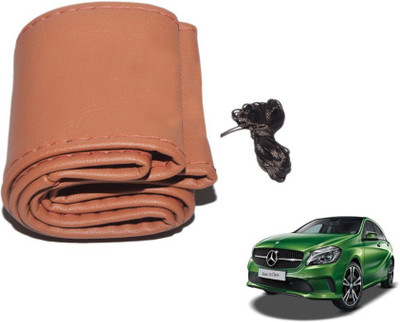 MOCKHE Hand Stiched Steering Cover For Mercedes Benz A-Class(Tan, Leatherite)
