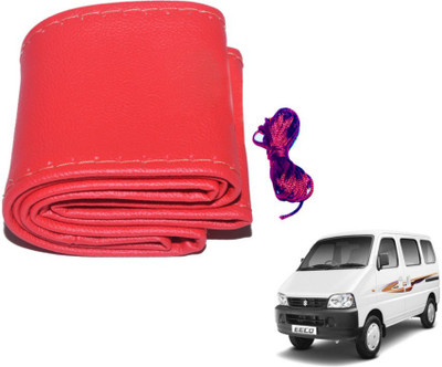 MOCKHE Hand Stiched Steering Cover For Maruti Eeco(Red, Leatherite)