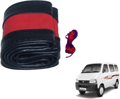 MOCKHE Hand Stiched Steering Cover For Maruti Eeco(Black, Red, Leatherite)