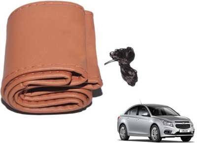 MOCKHE Hand Stiched Steering Cover For Chevrolet Cruze(Tan, Leatherite)