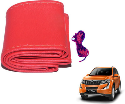 MOCKHE Hand Stiched Steering Cover For Mahindra XUV 500(Red, Leatherite)