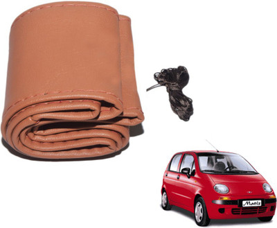 MOCKHE Hand Stiched Steering Cover For Daewoo Matiz(Tan, Leatherite)