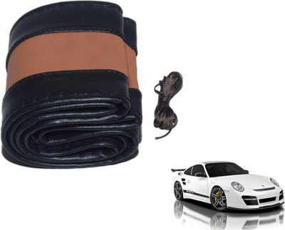 MOCKHE Hand Stiched Steering Cover For Porsche Cayman(Black, Tan, Leatherite)