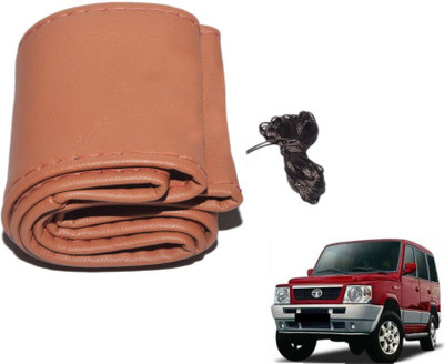 MOCKHE Hand Stiched Steering Cover For Tata Sumo(Tan, Leatherite)