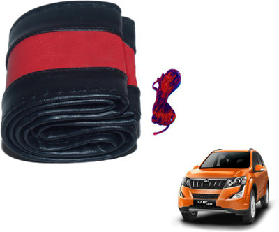 MOCKHE Hand Stiched Steering Cover For Mahindra XUV 500(Black, Red, Leatherite)