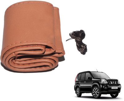 MOCKHE Hand Stiched Steering Cover For Nissan X-Trail(Tan, Leatherite)