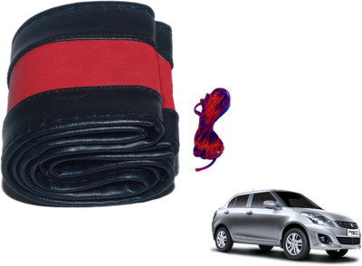 MOCKHE Hand Stiched Steering Cover For Maruti New Dzire(Black, Red, Leatherite)