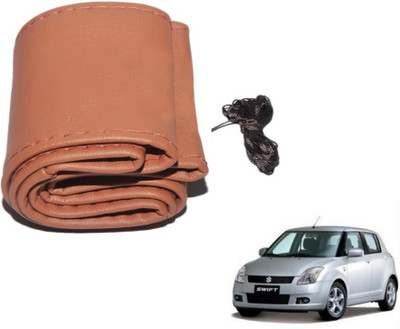 MOCKHE Hand Stiched Steering Cover For Maruti Swift(Tan, Leatherite)