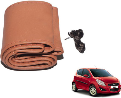 MOCKHE Hand Stiched Steering Cover For Maruti Ritz(Tan, Leatherite)
