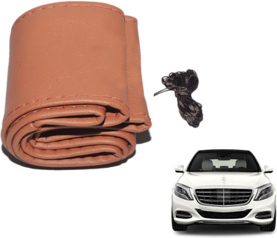 MOCKHE Hand Stiched Steering Cover For Mercedes Benz S-Class(Tan, Leatherite)