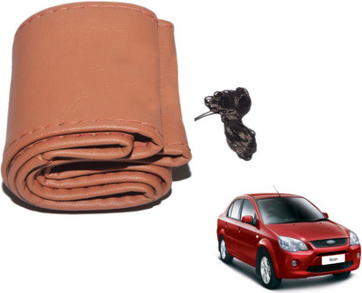 MOCKHE Hand Stiched Steering Cover For Ford Ikon(Tan, Leatherite)