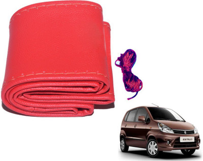 MOCKHE Hand Stiched Steering Cover For Maruti Zen Estilo(Red, Leatherite)