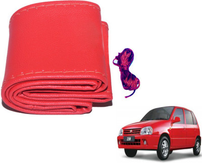 MOCKHE Hand Stiched Steering Cover For Maruti Zen(Red, Leatherite)