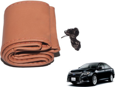 MOCKHE Hand Stiched Steering Cover For Toyota Camry(Tan, Leatherite)