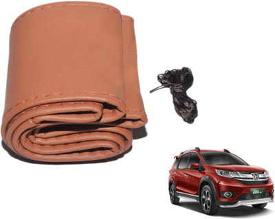 MOCKHE Hand Stiched Steering Cover For Honda NA(Tan, Leatherite)