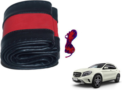 MOCKHE Hand Stiched Steering Cover For Mercedes Benz GLA-Class(Black, Red, Leatherite)
