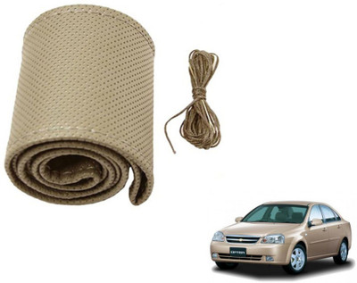 MOCKHE Hand Stiched Steering Cover For Chevrolet Optra(Beige, Leatherite)