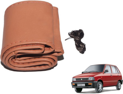 MOCKHE Hand Stiched Steering Cover For Maruti 800(Tan, Leatherite)