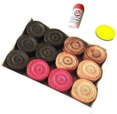 

Prime Sports Vixen Carrom Coin Set of 22 Carrom coins with Stricker And Powder Board Game
