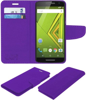 ACM Flip Cover for Motorola Moto X Play Xt1562(Purple, Cases with Holder, Pack of: 1)