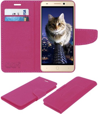 ACM Flip Cover for Intex Aqua Super 4g(Pink, Cases with Holder, Pack of: 1)