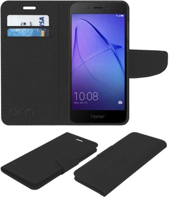 ACM Flip Cover for Honor Holly 4 Plus(Black, Cases with Holder, Pack of: 1)