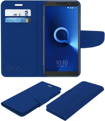 ACM Flip Cover for Alcatel 3(Blue, Cases with Holder, Pack of: 1)